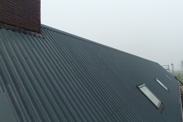 Sinusprofiel dakplaat op woning in Lageland